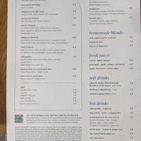 Menu at Mildreds - Kings Cross in North London