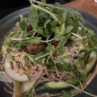 noodles with mushroom balls  at Mildreds - Kings Cross in North London