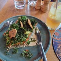 Toast with Avocado green chilli and crackers at Mildreds - Kings Cross in North London