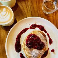 buttermilk pancake double stack: berry vanilla  at Mildreds - Kings Cross in North London