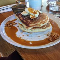 banana biscoff pancakes at Mildreds - Kings Cross in North London