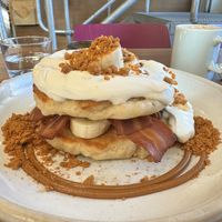 Banana Caramel pancakes with rashers. YUM!  at Mildreds - Kings Cross in North London
