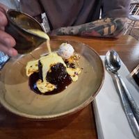 Sticky toffee pudding (yum!)  at Mildreds - Kings Cross in North London