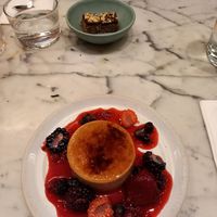 Creme brule and choc/peanut butter bon bon at Mildreds - Kings Cross in North London