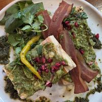 avocado pea smash with extra bacon at Mildreds - Kings Cross in North London