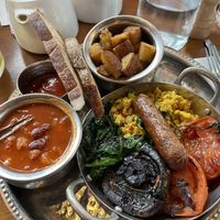 The Full English Breakfast from the weekend brunch menu   at Mildreds - Kings Cross in North London