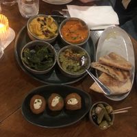 Lovey starters of dips with pitta bread   at Mildreds - Kings Cross in North London