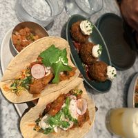 Arancini and tacos    at Mildreds - Kings Cross in North London