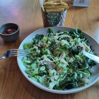 Artichoke salad with lemon and pepper fries at Mildreds - Kings Cross in North London
