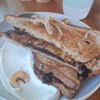 Mushroom and cheeze toastie at Mildreds - Kings Cross in North London