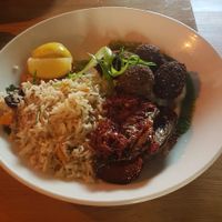 Green falafel and jewelled rice  at Mildreds - Kings Cross in North London