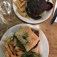 mushroom & ale pie, chick’n burger at Mildreds - Kings Cross in North London