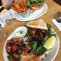 Lebanese chicken and teriyaki burger  at Mildreds - Kings Cross in North London