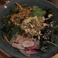 Salad with quinoa, veggies and cheese sauce at Mildreds - Kings Cross in North London