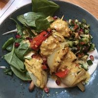 Chick’n skewers  at Mildreds - Kings Cross in North London