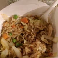 Vegetable fried rice(which the restaurant owner Mary was happy to make vegan by omitting the egg), this too was very tasty. at Scotts Valley Chinese Cuisine in Scotts Valley