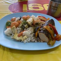 Vegan crab balls and soft tofu in seaweed  at Hongming Vegetarian Food in Krabi