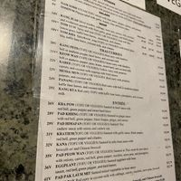 Vegan menu pg1 at Phuket Thai in Mount Shasta