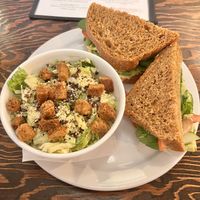 Vegan Ceaser salad and Bravacado samdwhich  at Poyo & the Sprout in St Johns