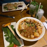 'spicy green' pho with tofu and extra mushrooms at Pho in Cambridge