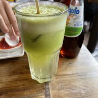 Fresh Pineapple Spinach Cucumber and Apple juice  at Pho in Cambridge