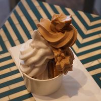 Vanilla and Caramal Soft Serve (small) at Yorica in London