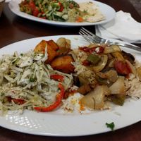 1/2 of the veggie platter (all vegan) at Peace Bakery & Deli in Austin