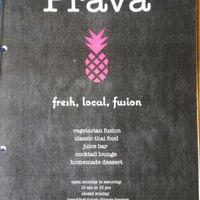Menu Front at Prava Bar in Koh Samui
