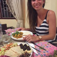 The other day, vegan Indian curry and Falafel platter with pita bread! at Prava Bar in Koh Samui