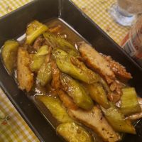 Aubergine and vegan sausage at Am Vegetarian & Hideaway in Hoi An