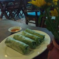 Mustard leaf spring rolls at Am Vegetarian & Hideaway in Hoi An
