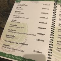 Menu at Am Vegetarian & Hideaway in Hoi An