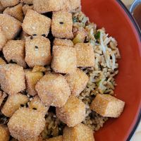 rice dish with fried tofu at Seitan Urban Bistro in Lima