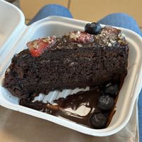 Chocolate cake (to-go)  at Seitan Urban Bistro in Lima