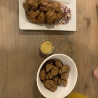 Seitan popcorn and cauli wings   at Seitan Urban Bistro in Lima