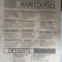 Menu at Seitan Urban Bistro in Lima