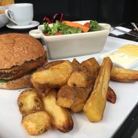 Seitan burger at Seitan Urban Bistro in Lima
