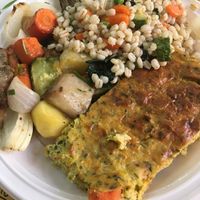 Barley with vegetables and chickpea soufflé  at Dalla Terra al Cielo - Tortona in Turin