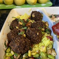 Close-Up of Falafels and Rice 😛  at Dish N' Dash in Fremont