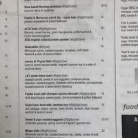 Current whole food plant based lunch menu. Dinner menu just as good.  at Lemon and Thyme in Mooloolaba