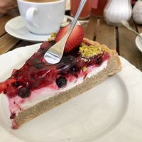 The vegan berry cake  at Cafe Zuckerl in Bamberg