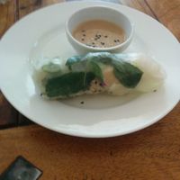 Spring roll with coconut sauce at Zen House in Berlin