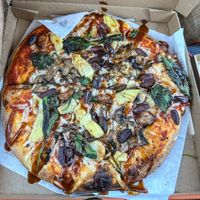 Vegan high rise dough with tons of toppings!  at Blaze Pizza in Rapid City