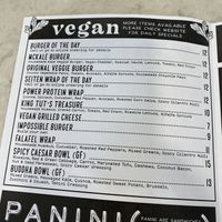 Vegan menu   at Batata Cafe in Northport