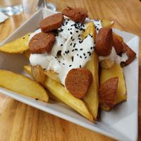 Salchipapas at La Alpargata in Madrid