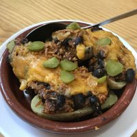 Patata rellena de chili  at La Alpargata in Madrid