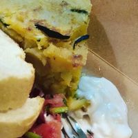 Vegan Spanish omelette at La Alpargata in Madrid