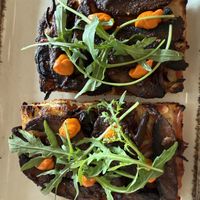 Charred mushroom pizzaa  at MADENITALY in Copenhagen