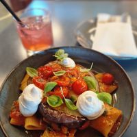 The Eggplant pasta was sooo tasty! at MADENITALY in Copenhagen