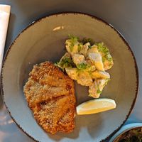 Oyster mushroom shnitzel at MADENITALY in Copenhagen